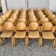 Series lot of 40 vintage stackable chairs in beech lubke year 1970