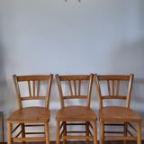 Trio of bistro chairs in beech 50s
