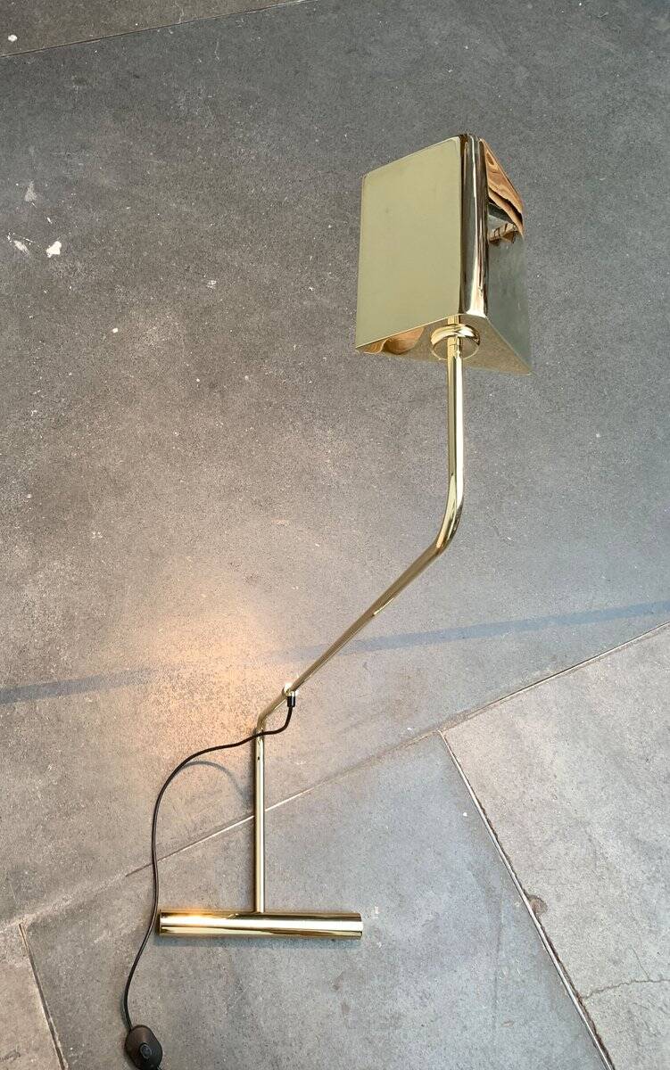 Mid-century floor lamp with counterweight in brass, 1960s