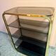 Vintage shelf in brass and smoked glass – Italian work, circa 1970