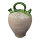 Ancient green glazed terracotta gargoulette.