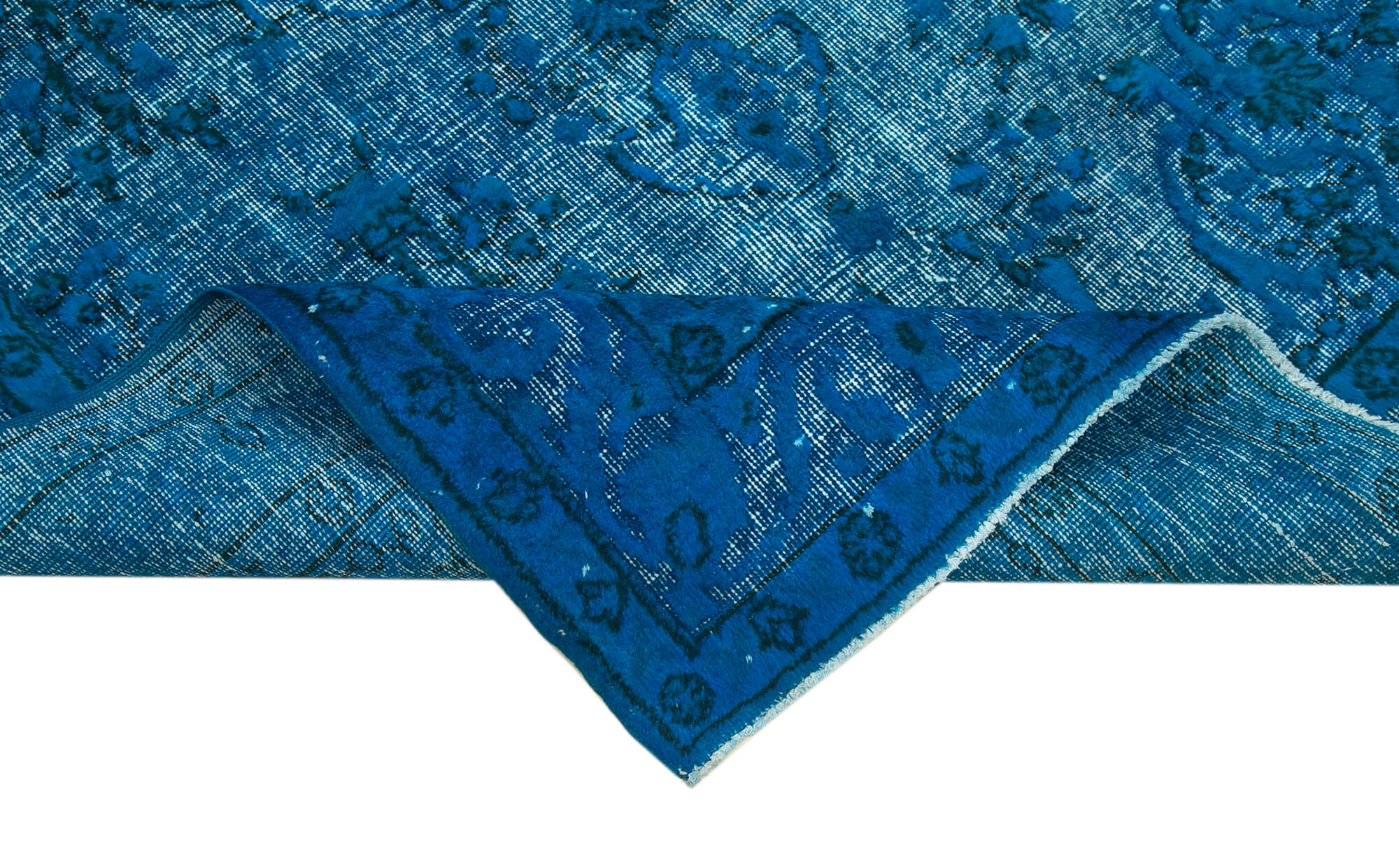 Hand-knotted anatolian 1980s 150 cm x 241 cm blue rug