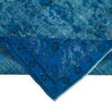 Hand-knotted anatolian 1980s 150 cm x 241 cm blue rug