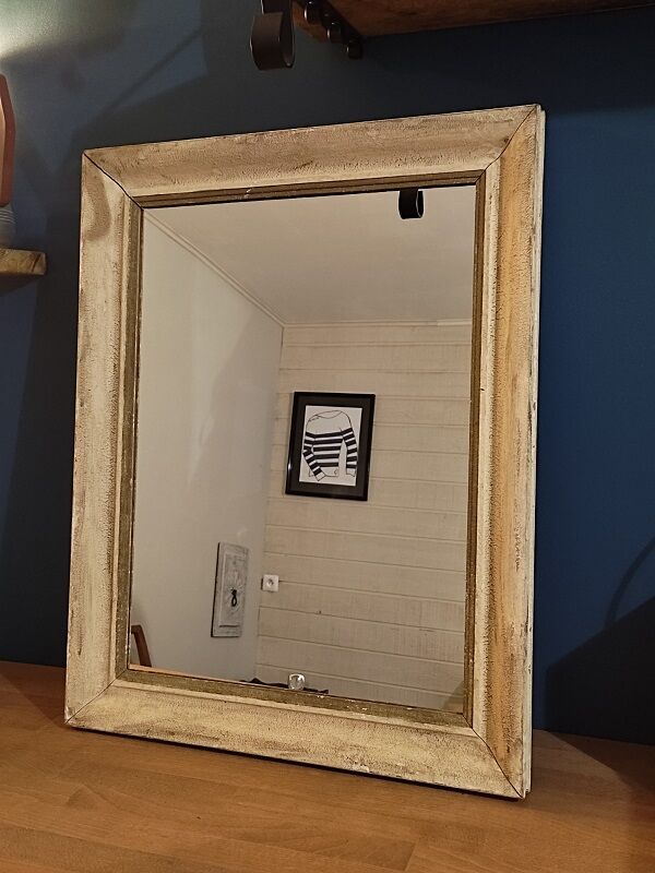 Mirror patinated wood frame gilded