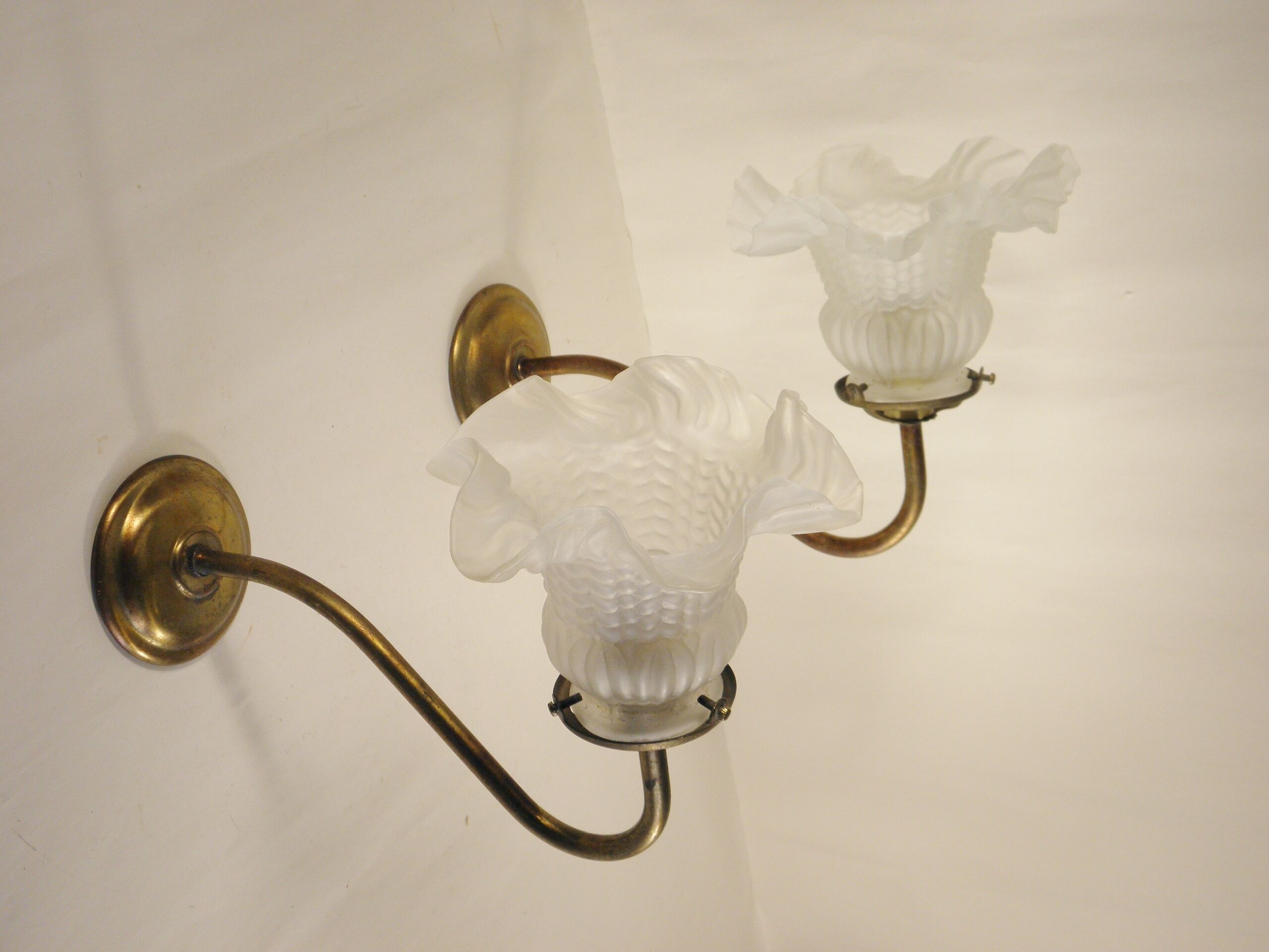 Pair of gooseneck wall lamps