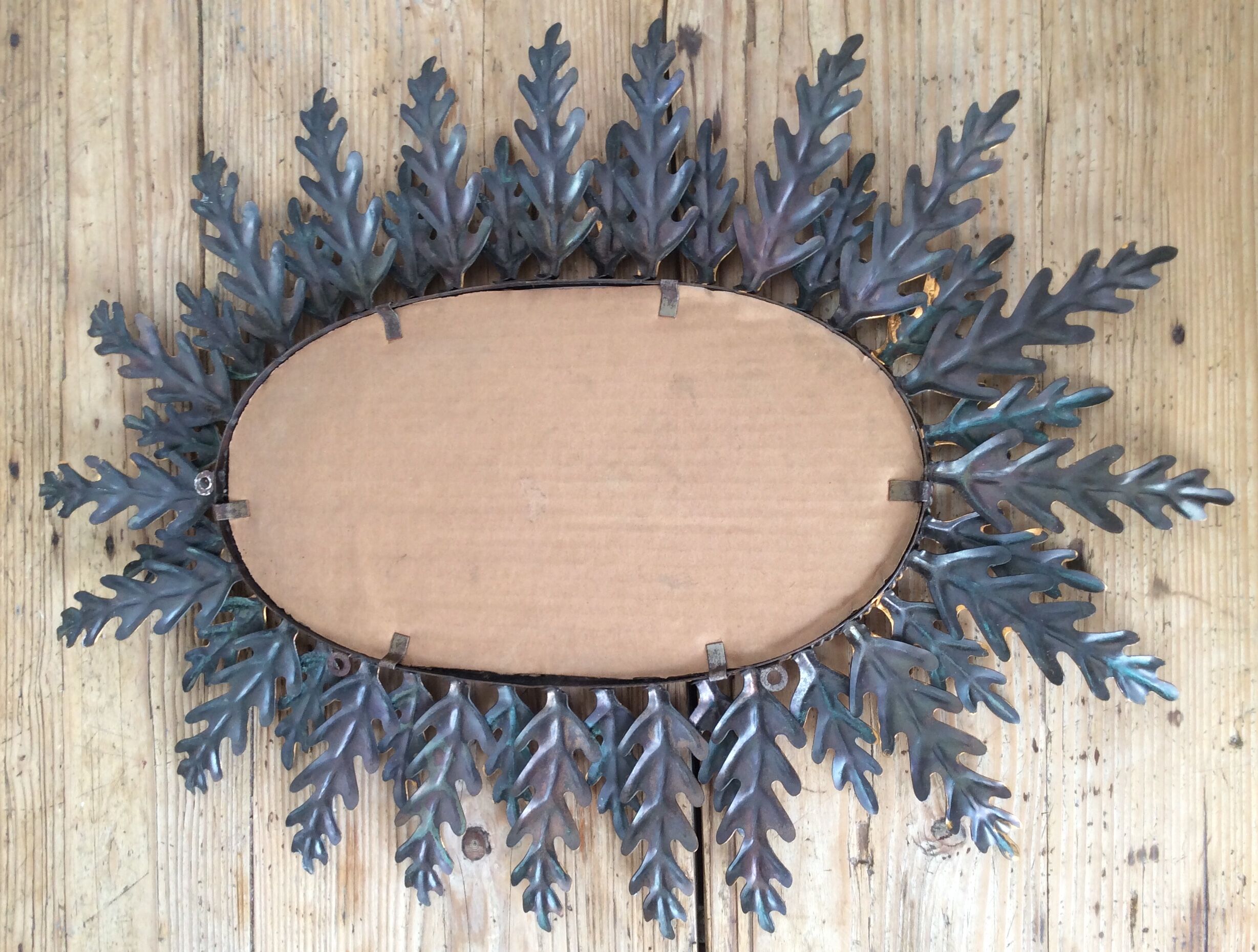 Mirror sun gold metal 67 x 49
