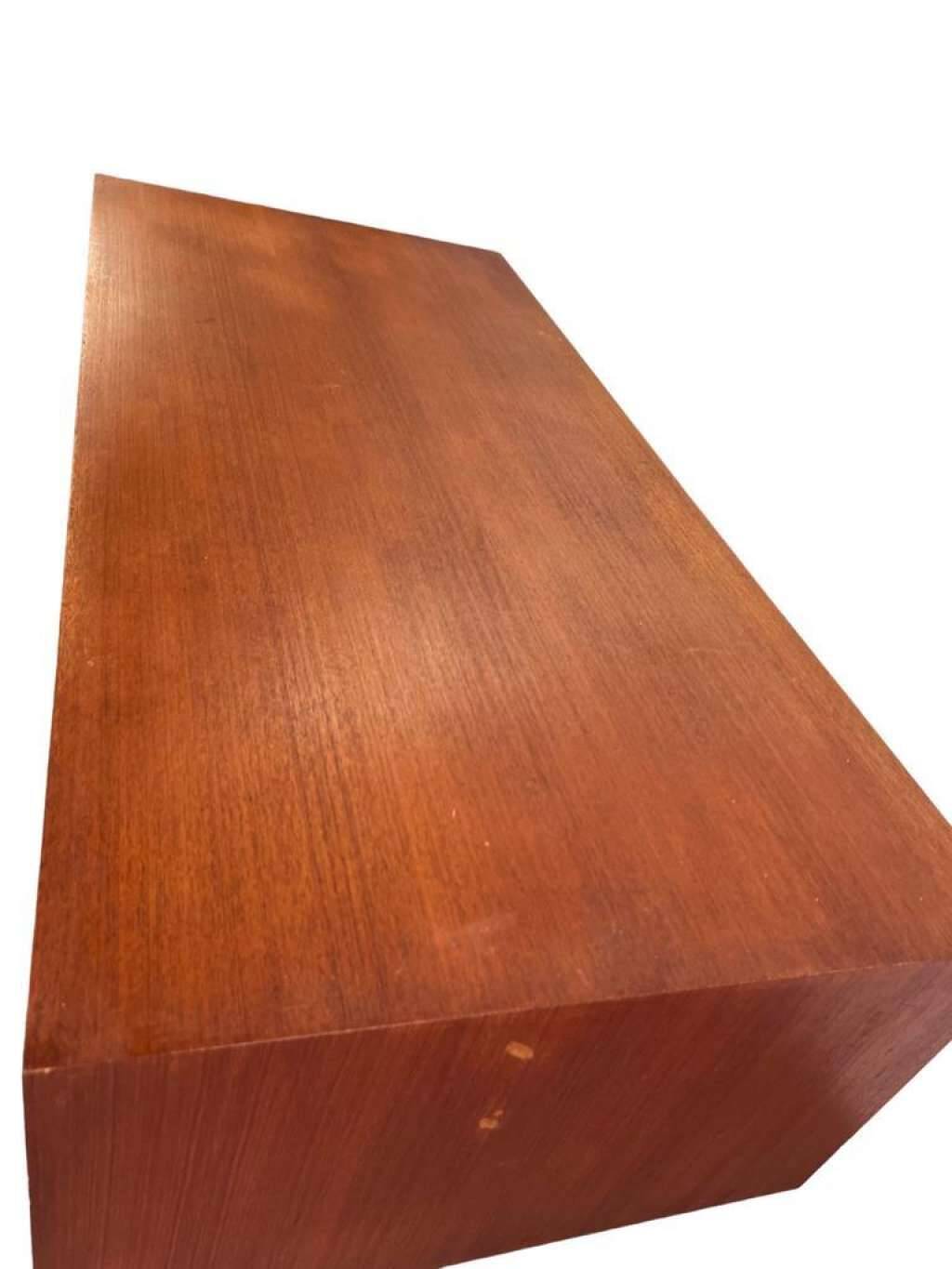 Vintage teak desk: double sided