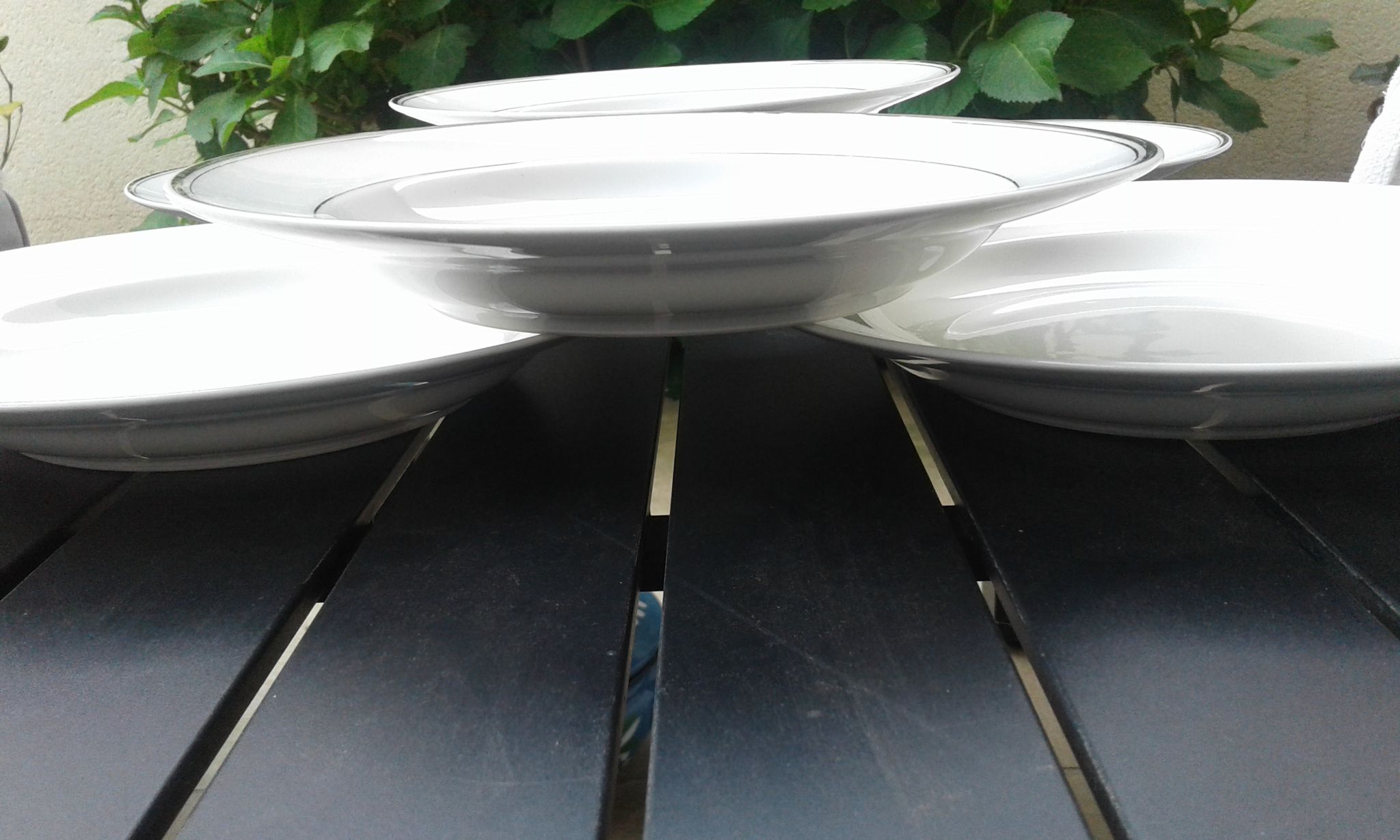 6 Hollow plates, porcelain Limoges, Charles Ahrenfeldt.