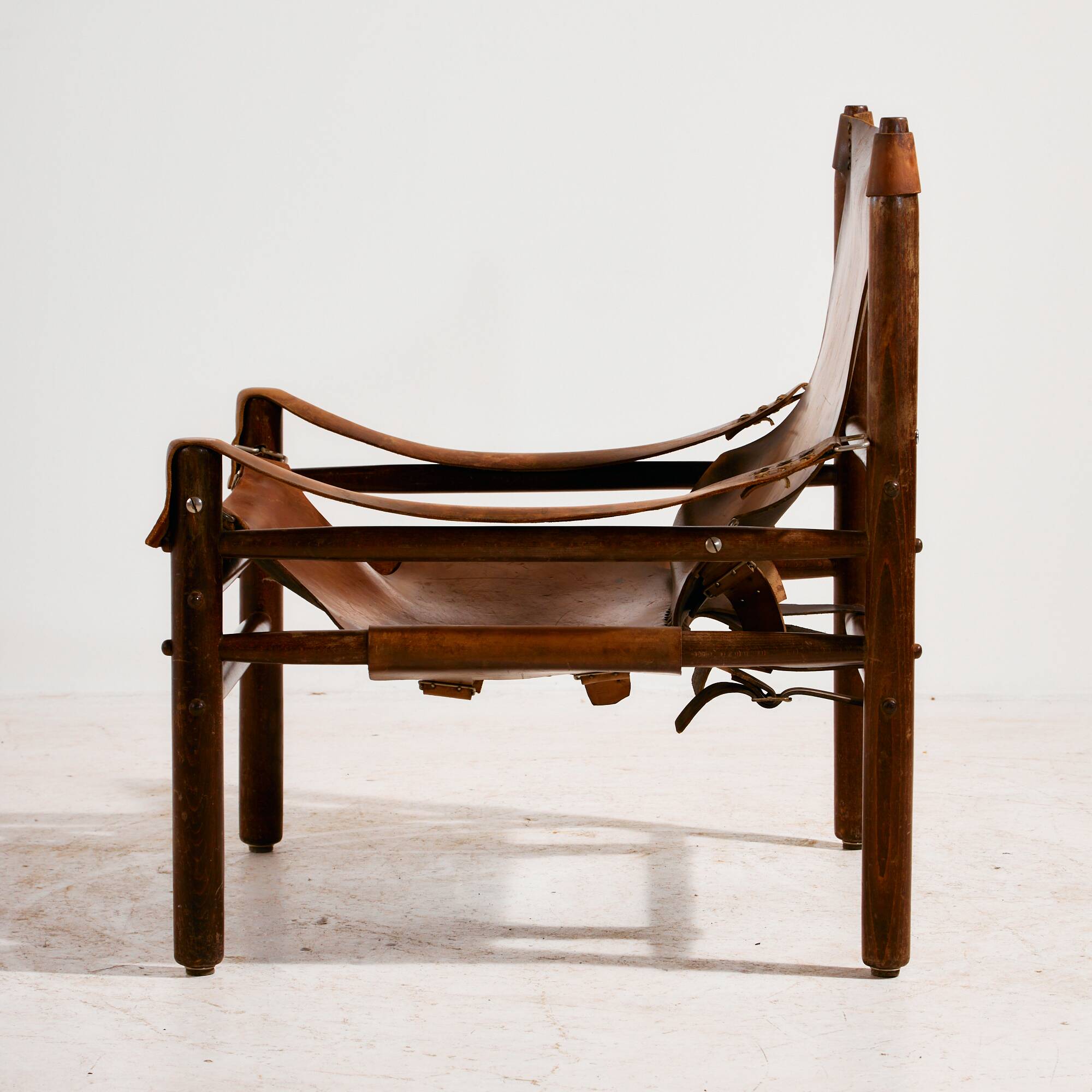 Hungarian calf leather lounge chair