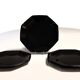 6 black Arcoroc "Octime" dinner plates (set 2)