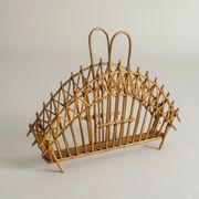 Mid-century rattan magazine holder