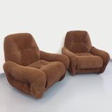 Pair of vintage corduroy armchairs from the 70s