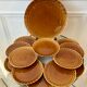 Dessert service Sarreguemines in slurry flat cake and 12 dessert plates 60s