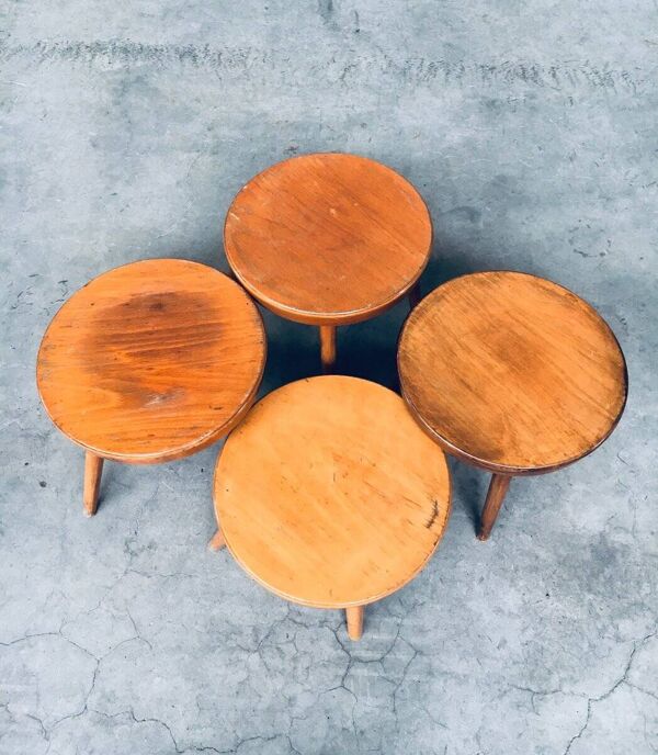 Mid-Century Low Side Table Set, Belgium, 1950s, Set of 4