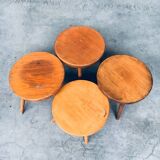 Mid-Century Low Side Table Set, Belgium, 1950s, Set of 4