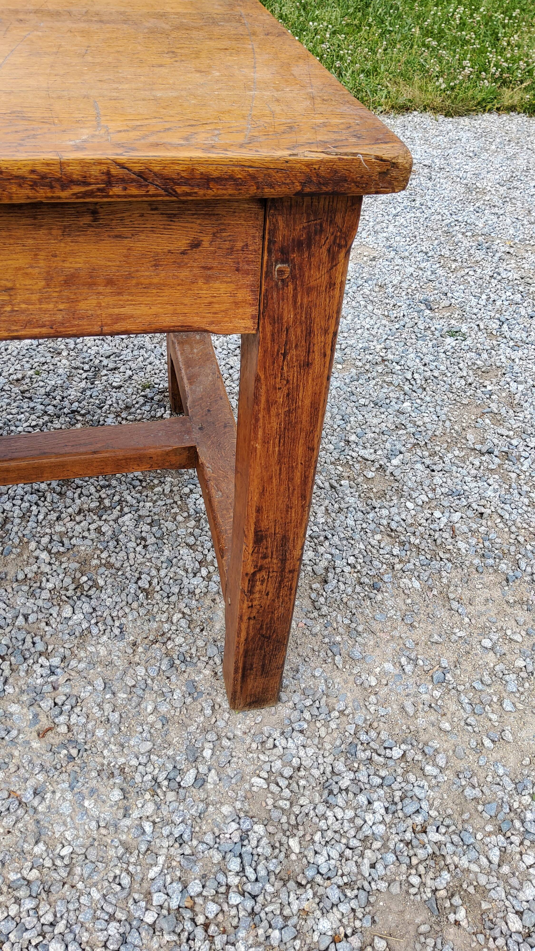 Oak farmhouse table 6 feet 2 drawers 200cm