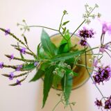 Blown glass ball vase by Claude Morin, Dieulefit France 1979