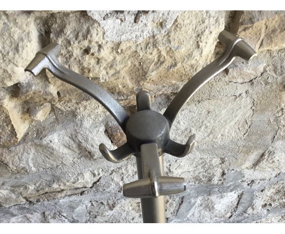 Stainless steel coat rack and cast aluminum twentieth century