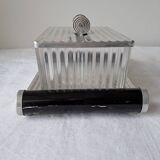 Biscuit tin on its mirrored tray, 1920