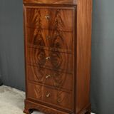 Small Secretary/Chiffonier in Mahogany Burl and Lemonwood – 1900