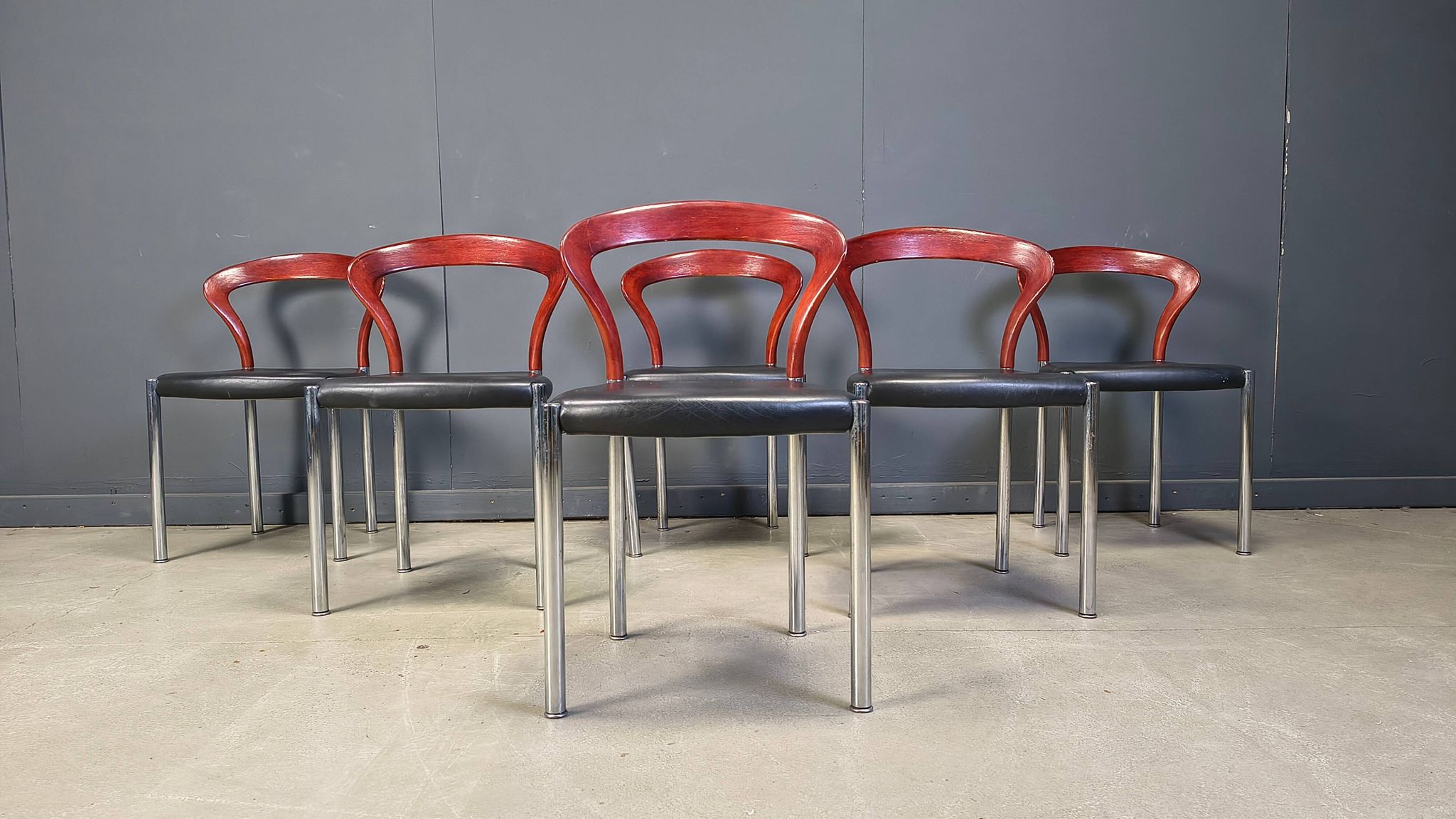 Vintage Lotus chairs by Hartmut Lohmeyer for Kusch & Co., 1970s, set of 6