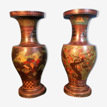 Vases Meiji Japon XIXème siècle