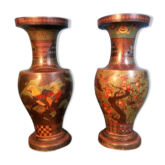 Vases Meiji Japon XIXème siècle