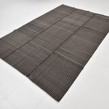 6x9 Gray & Black Striped Vintage Kilim Rug, 183x269Cm