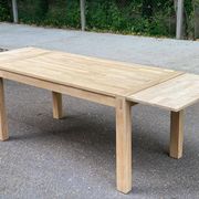 Large extendable Scandinavian dining table in stripped solid oak 160-240.