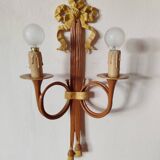 bronze-painted metal wall light, 2 lights, Napoléon III style lamp