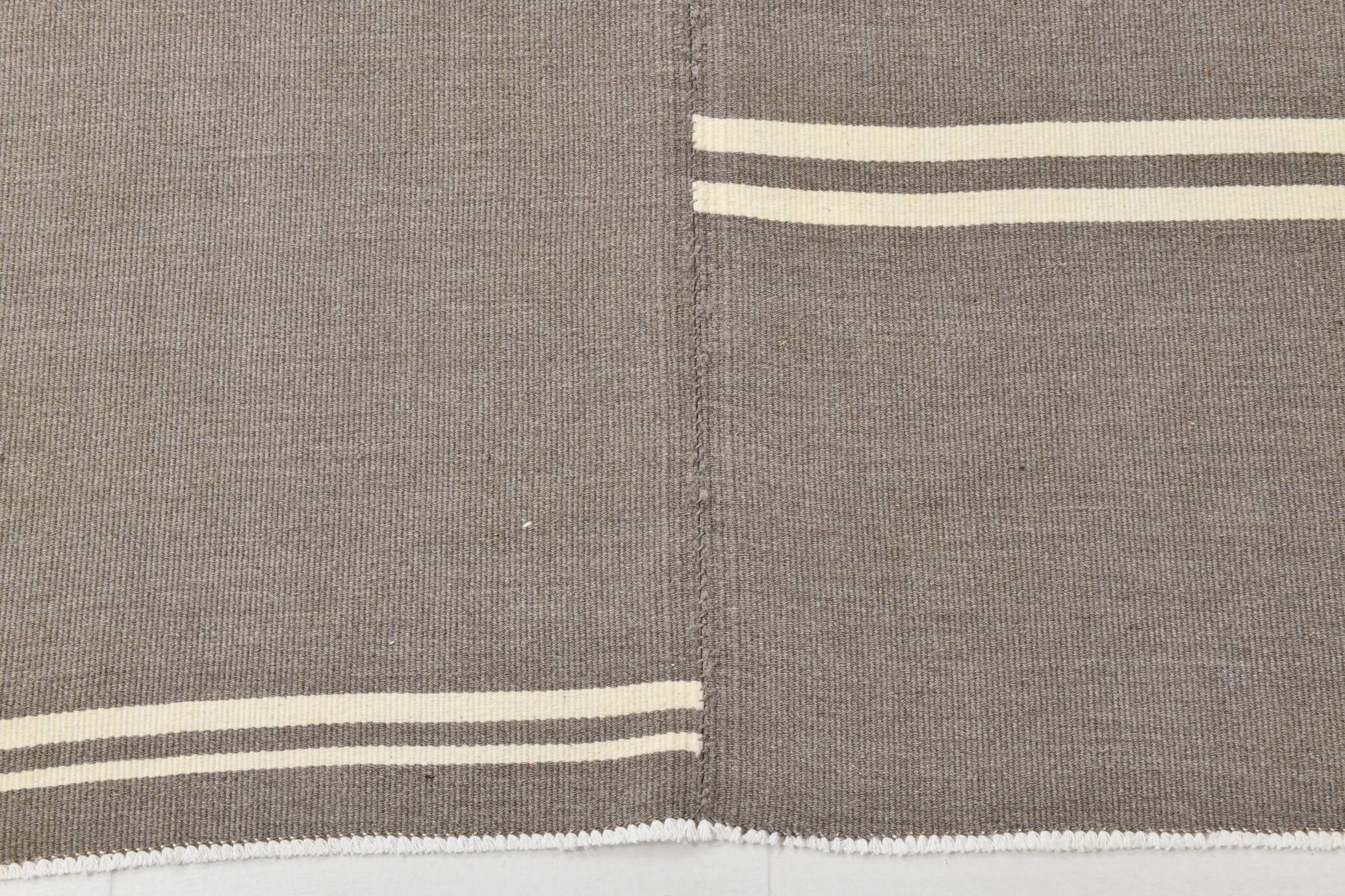 8x10 Gray Beige Vintage Kilim Rug, 235x317Cm
