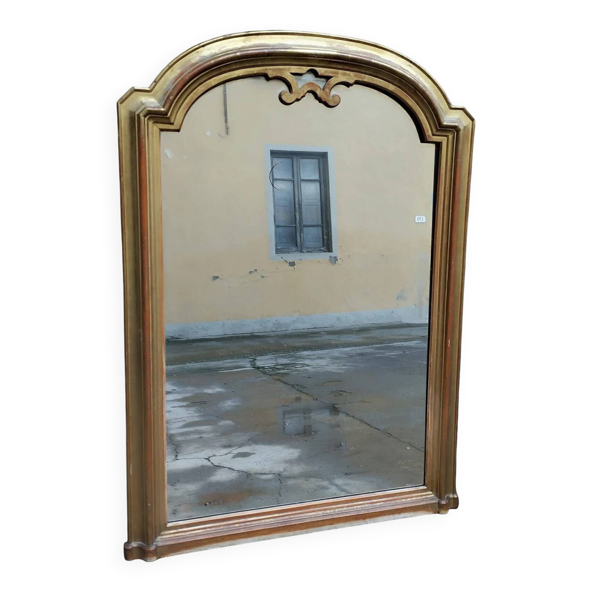 Gilded wood and pastiglia mirror, mid-19th century