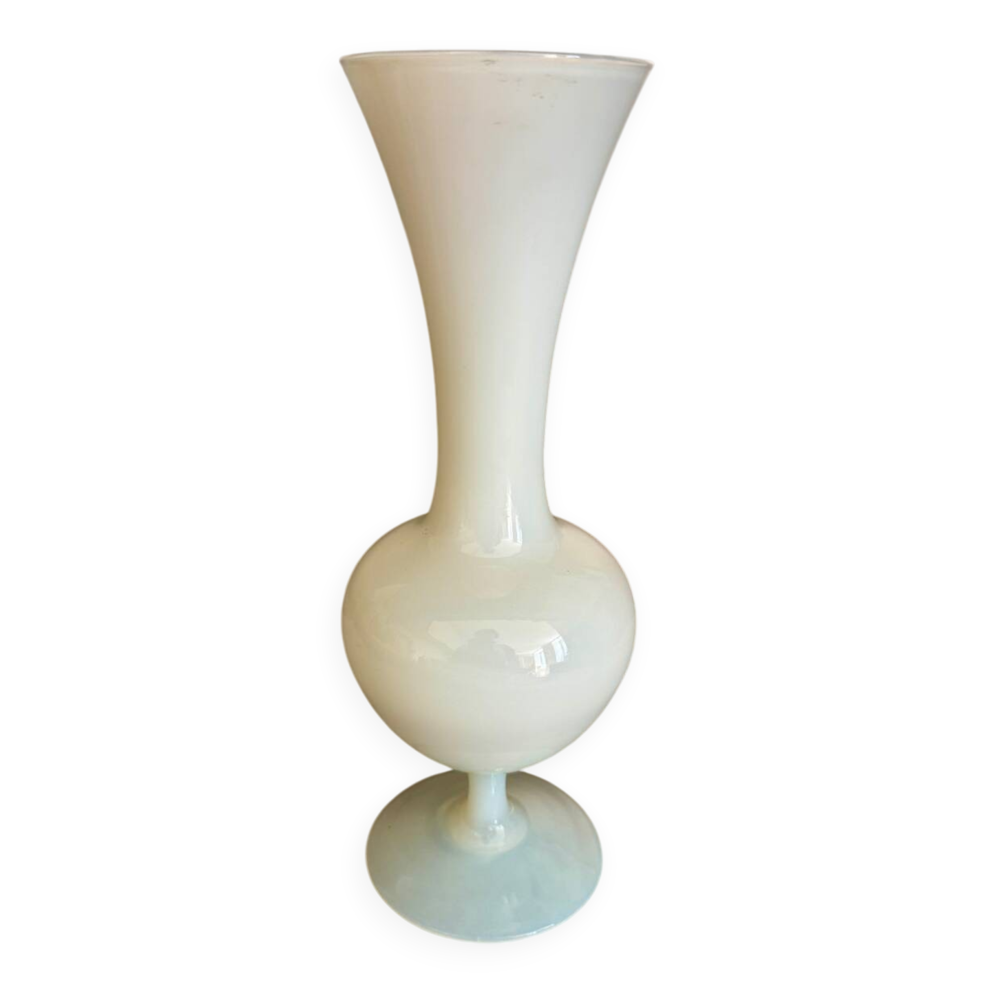 20th century white opaline vase
