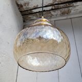 Amber yellow glass pendant lamp