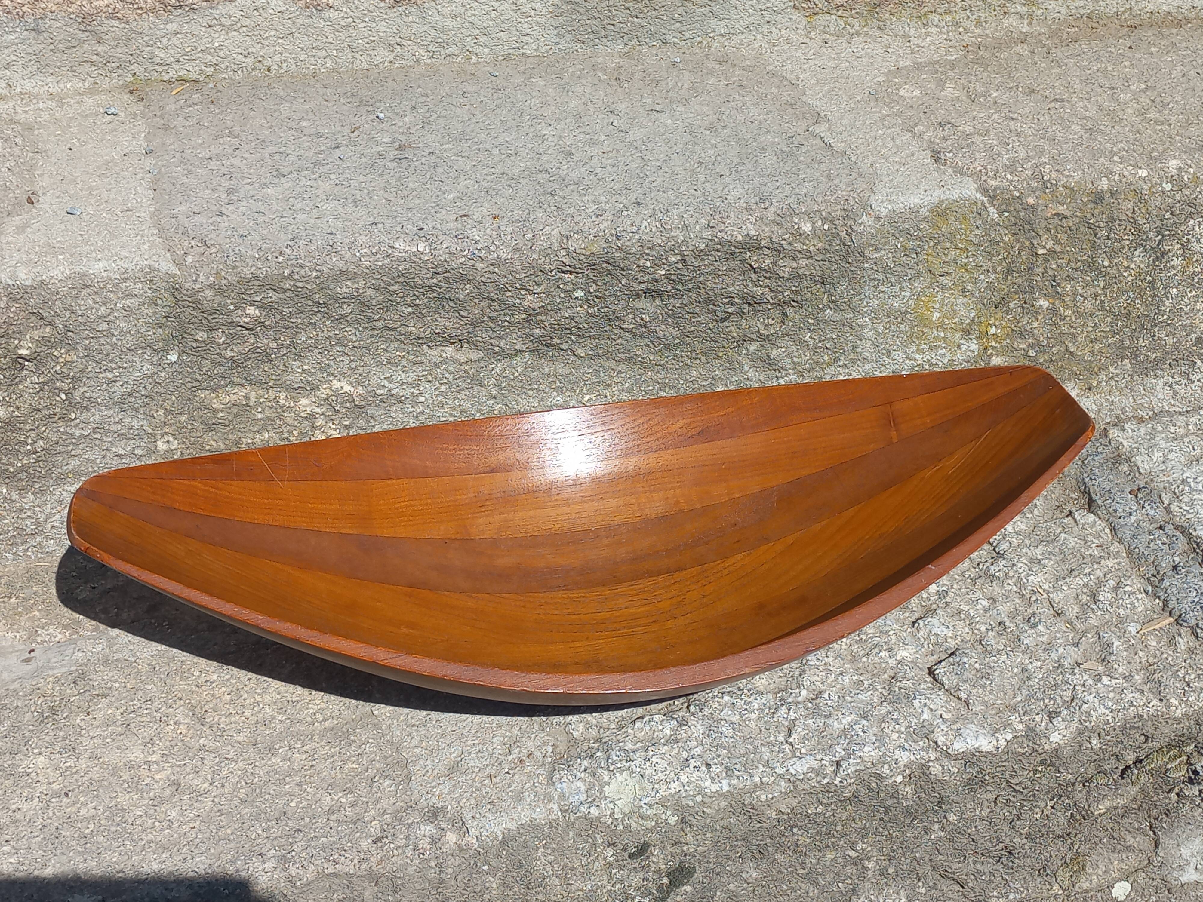 Scandinavian teak fruit bowl stamped from the 1950s.