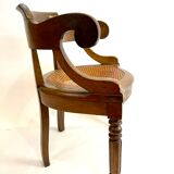 Antique office chair Louis Philippe sitting cannée