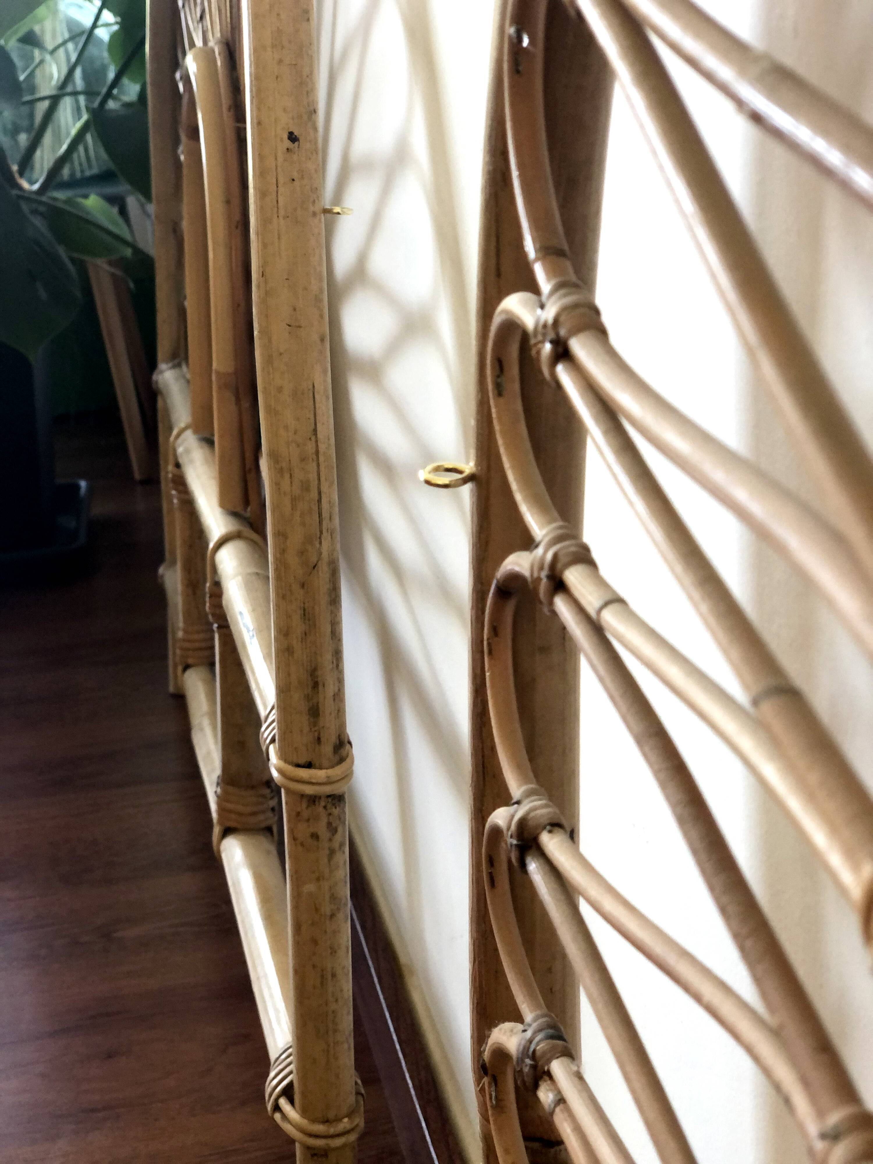 Rattan bed headboard - bamboo