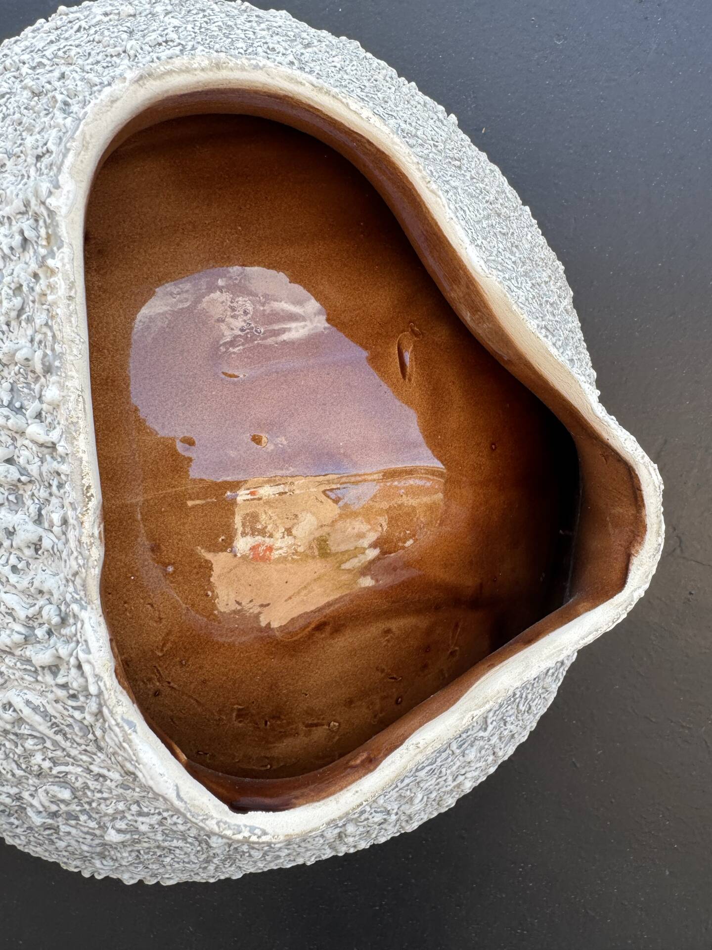 Large ceramic bowl lava Vallauris 1970s
