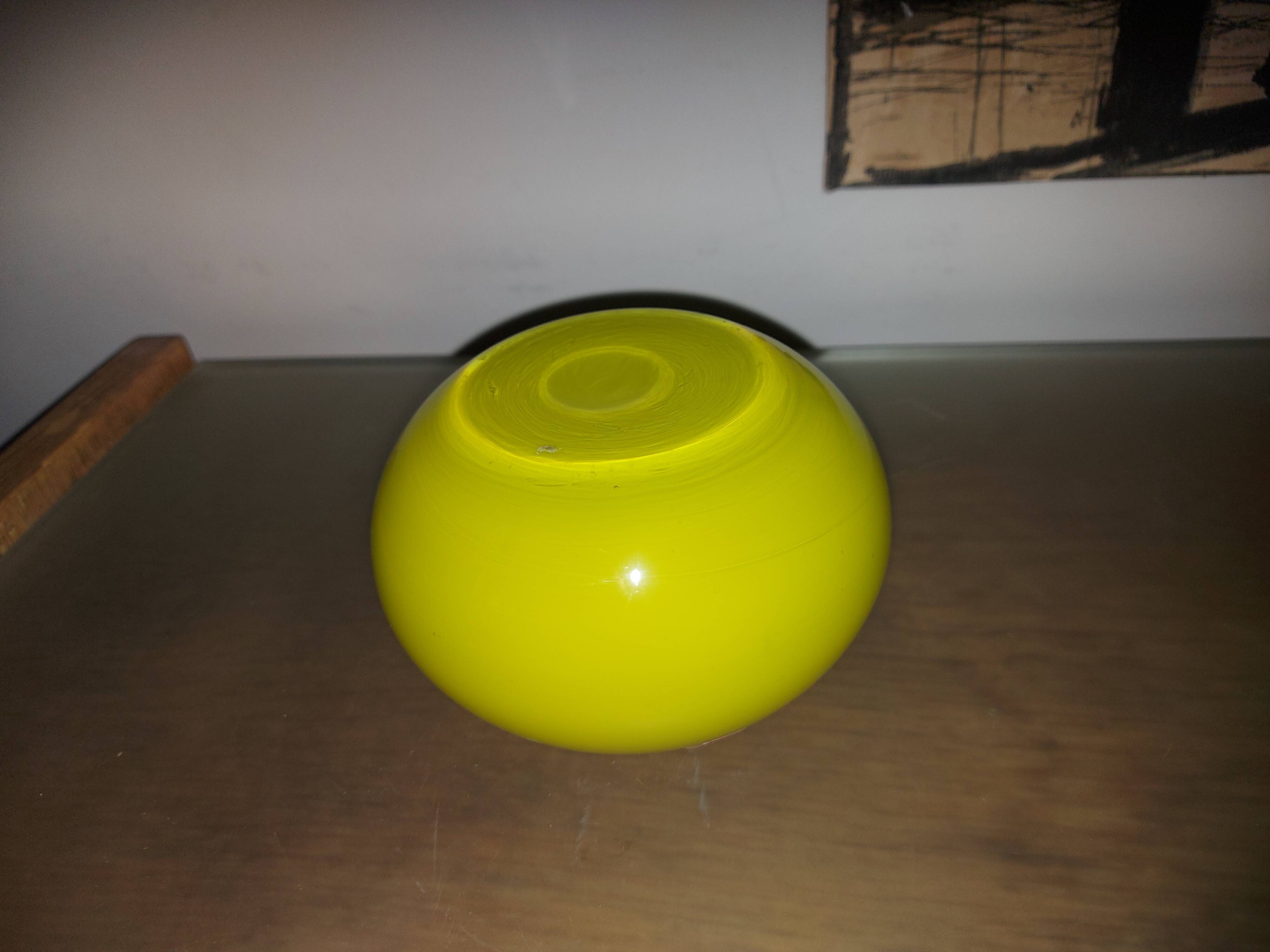 Yellow blown glass vase