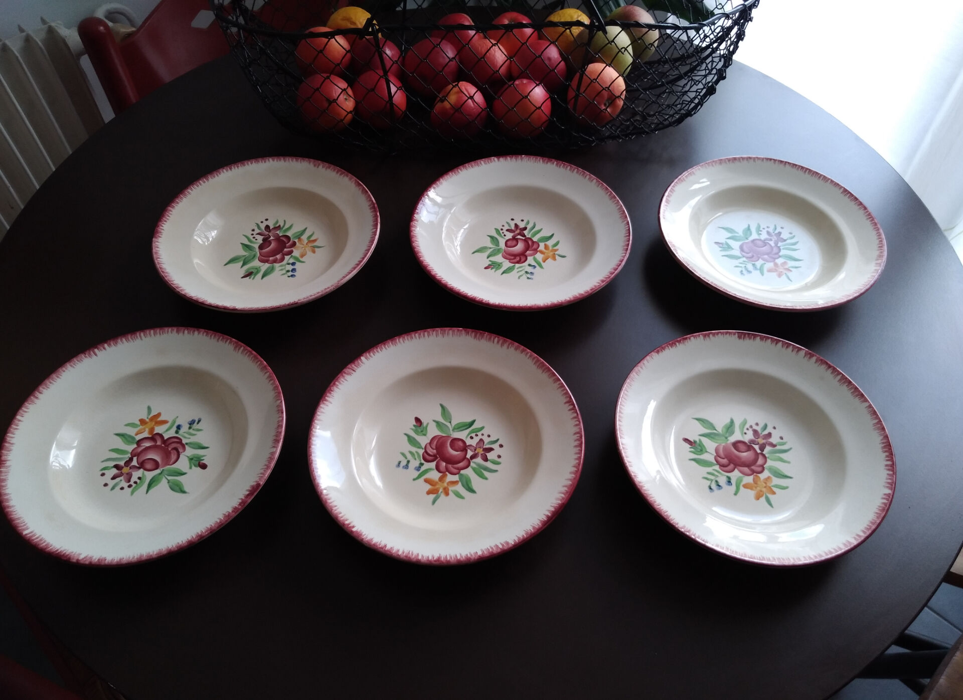 Set de 6 assiettes creuses faïence Longchamp