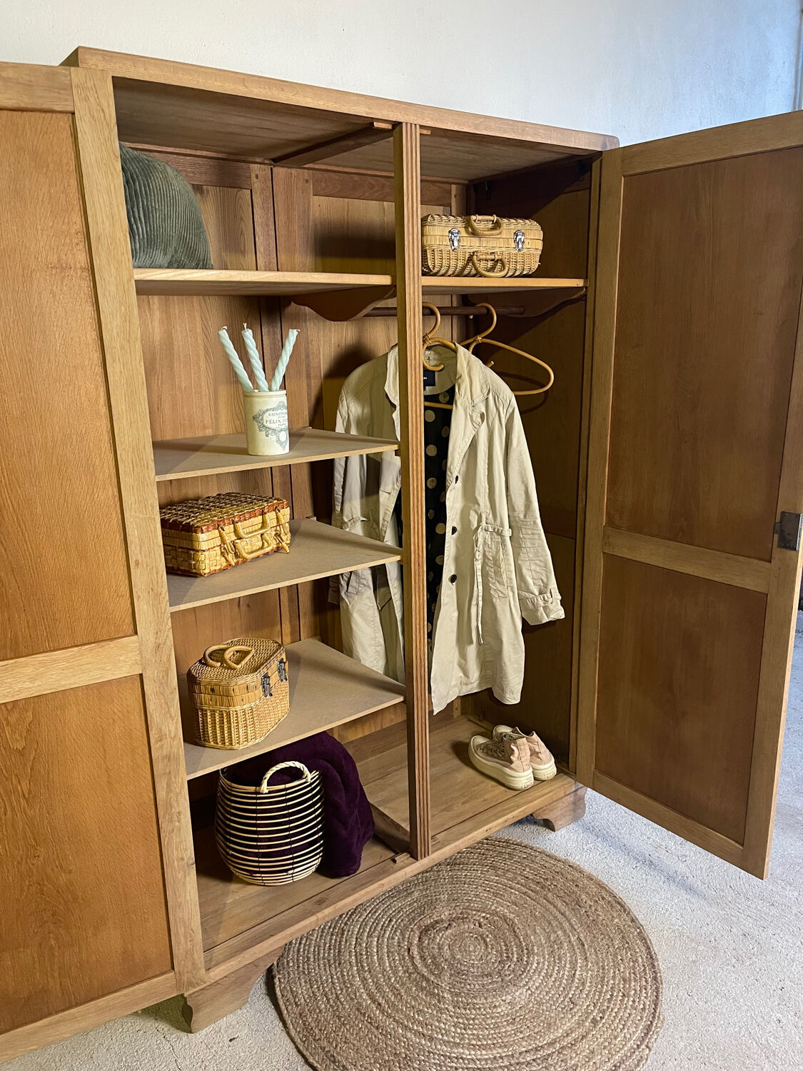 Parisian wardrobe in solid oak