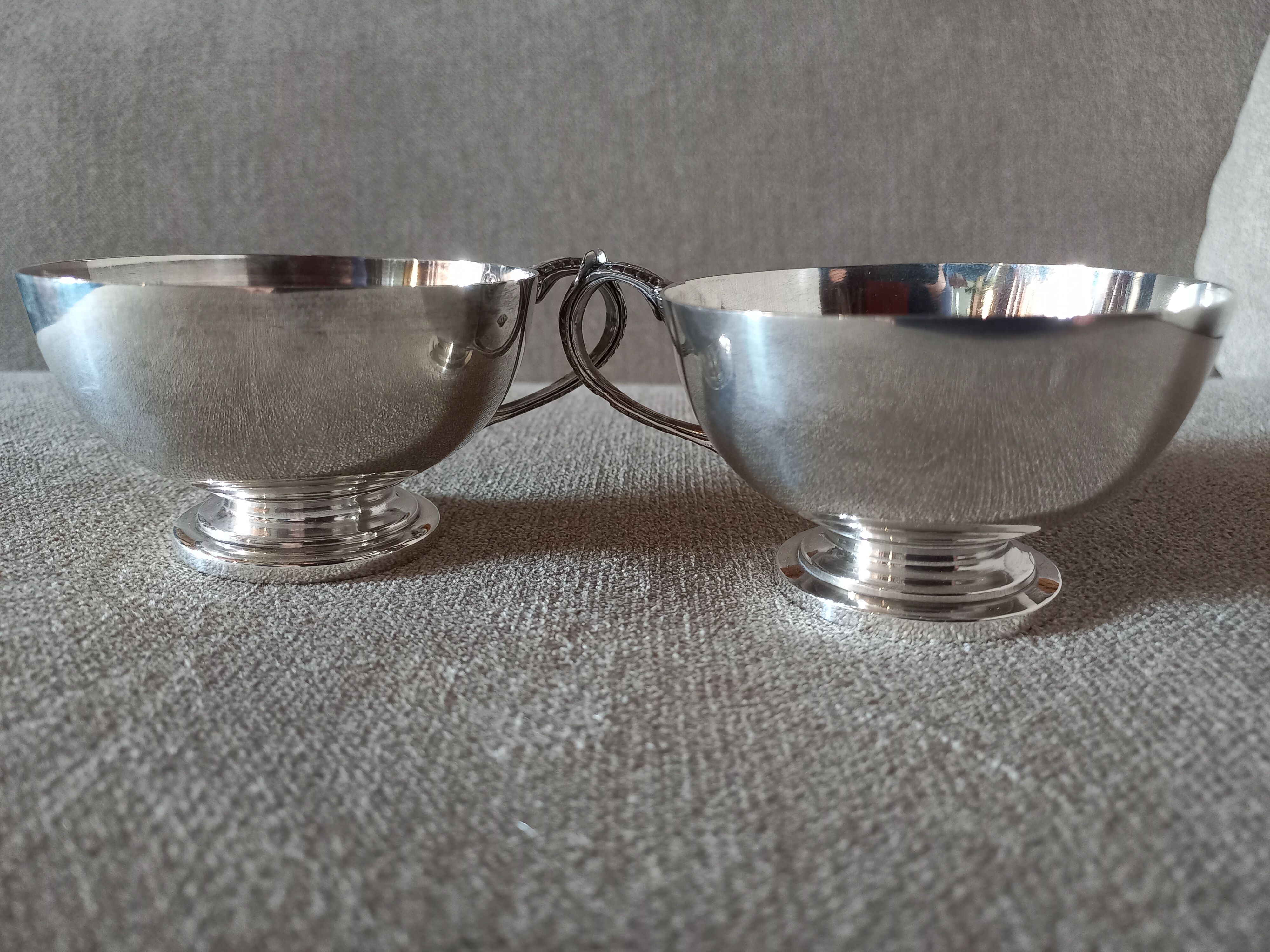 2 old solid silver cups