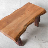 Free form coffee table in solid Elm-1970