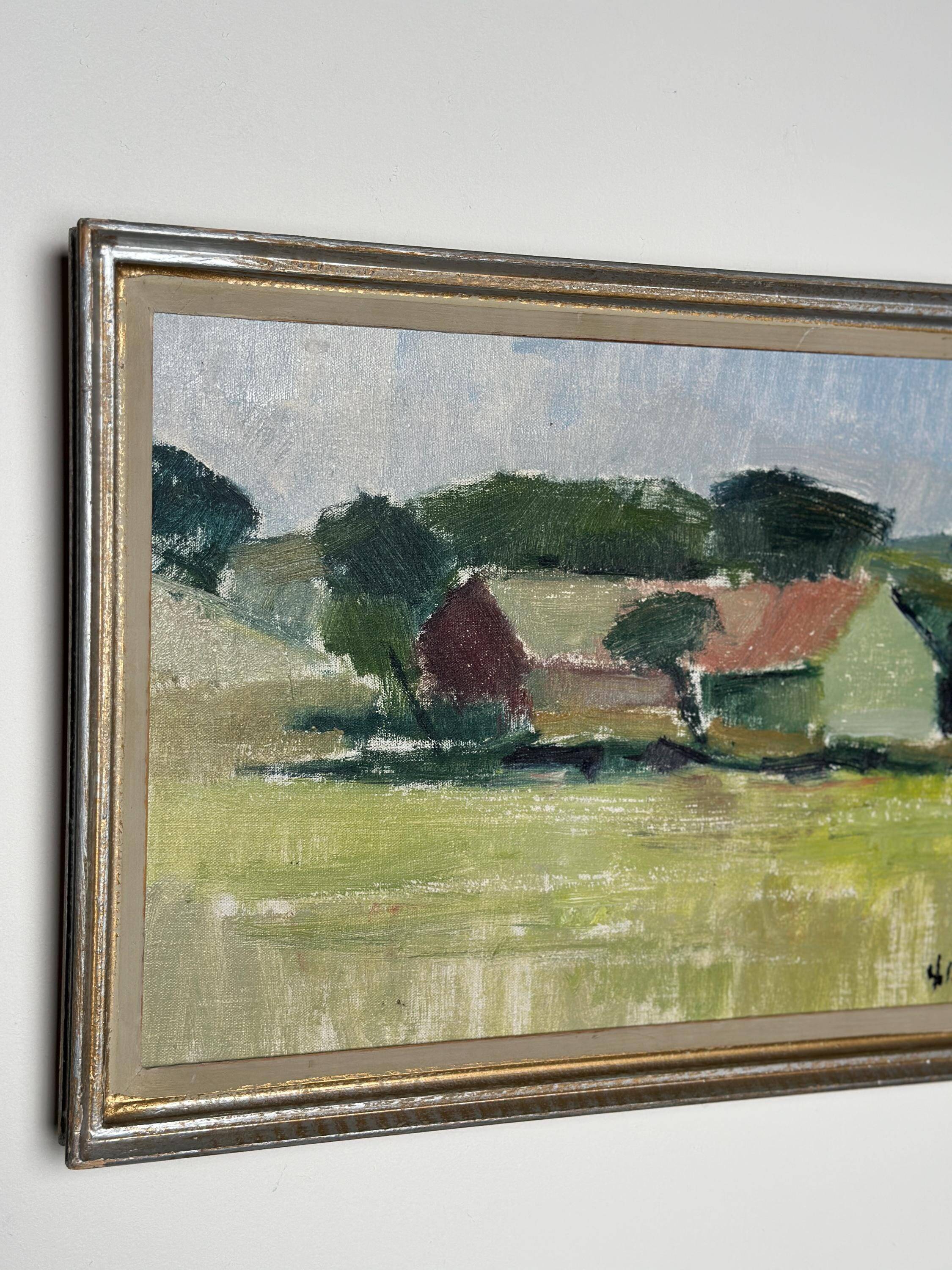 Swedish Oil on Canvas – “Farm, Grevie” by Helge Cardell