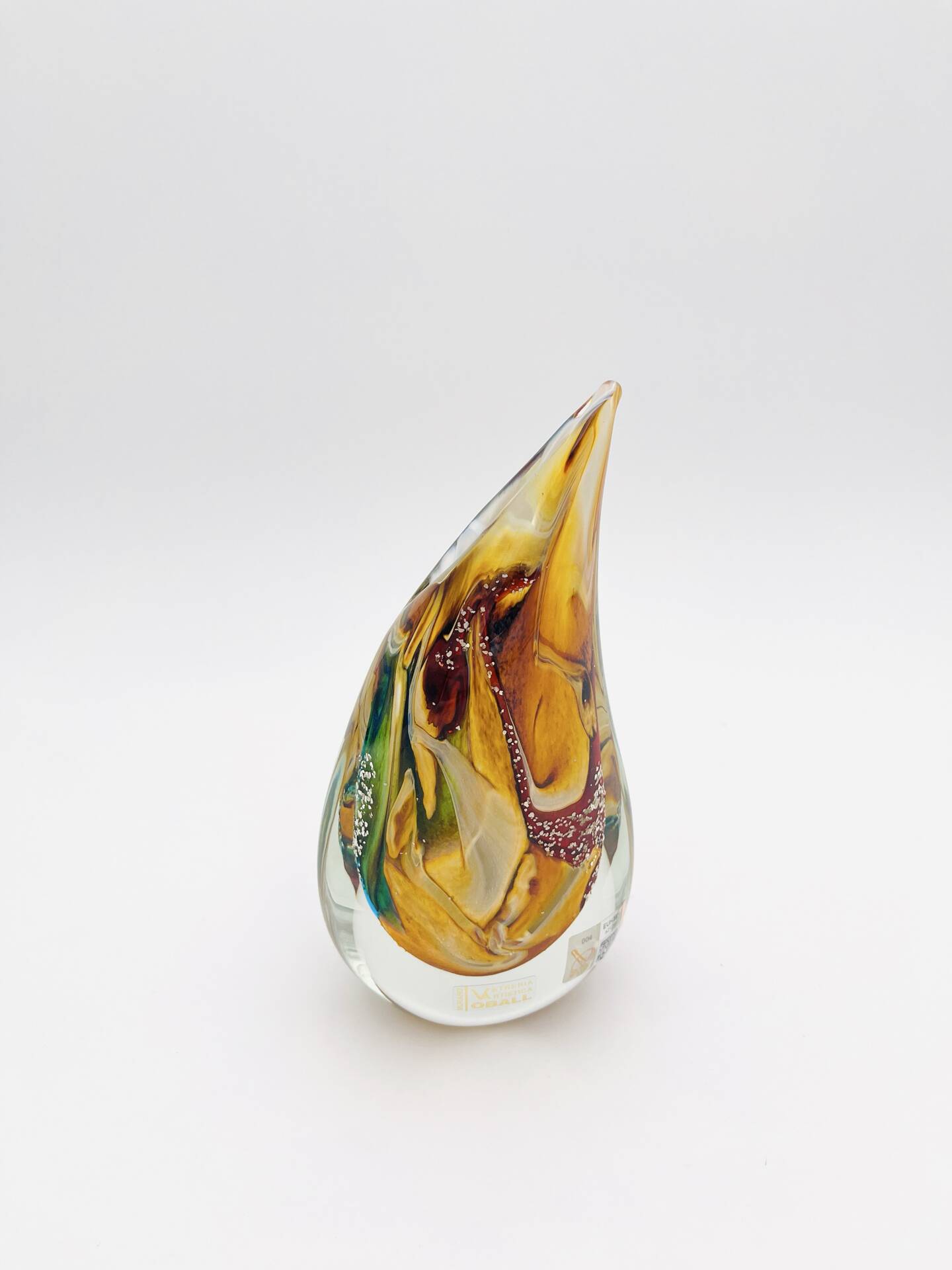 Vase sculpture Murano Gioia Michele Onesto Oball or 24k Sommerso 20cm