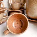 Service à café 22 pièces en grès moucheté