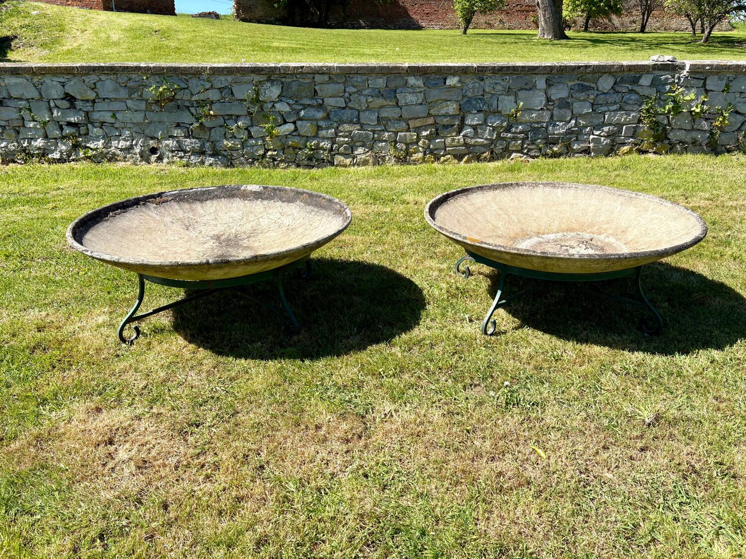 Paire de grandes coupes Willy Guhl – Eternit – jardinières - Années 60