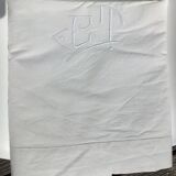 Embroidered 2-seater sheet CT linen new simple day cream