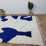 Azilal Vintage Rug 300x200 cm - Blue Abstract Patterns