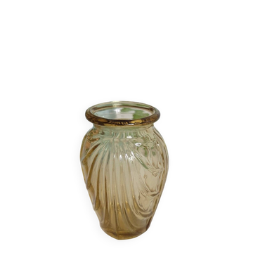 Small yellow draped bulb vase